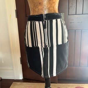 Striped Black and White Women's Skirt